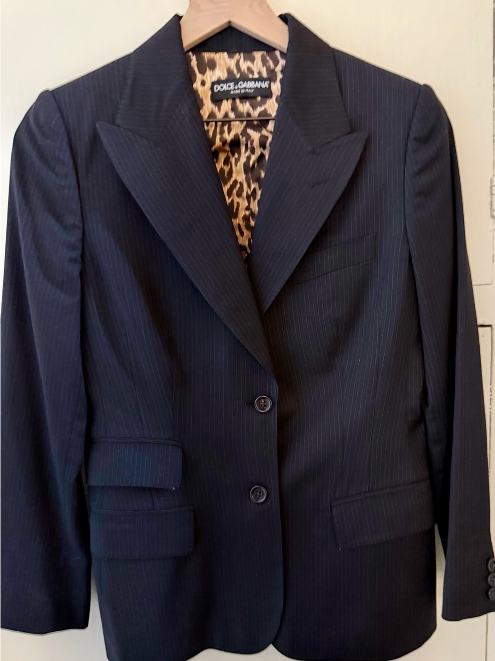 Dolce & Gabbana Women's Black Pinstripe Blazer